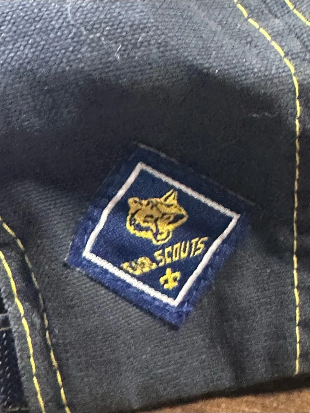 Cub Scouts Hat Cap Baseball Strap Back Youth Blue Yellow Embroidered Wolf Logo